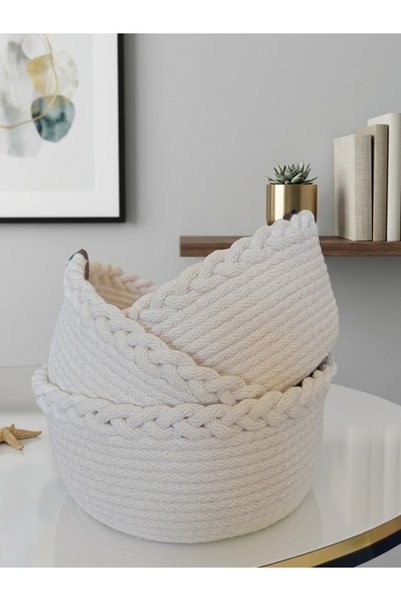 AKFECAN 3 Piece Jute Multipurpose Basket