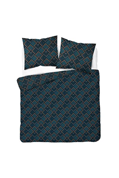 Detexpol Lenjerie de pat din satin 220x200 Mozaic geometric în nuanțe de turcoaz
