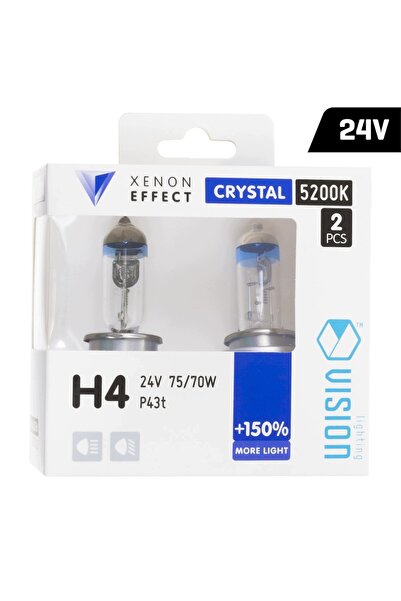 Vision H4 Crystal White 24V 75/70W - 5200K, becuri cu iluminare puternică +15...