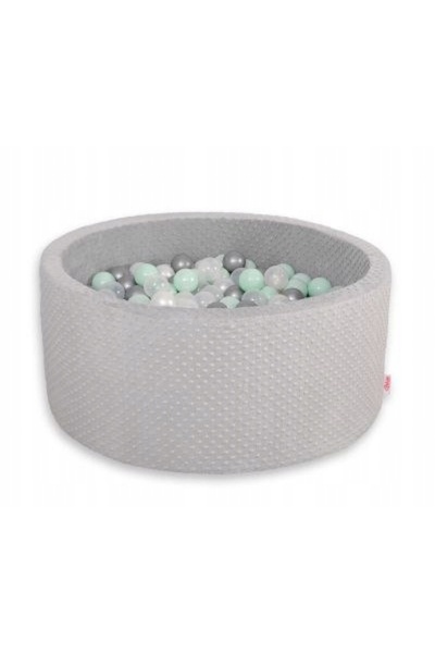 Bobono Piscină gonflabilă minky, înălțime 40 cm, cu 200 de mingi - gri deschis