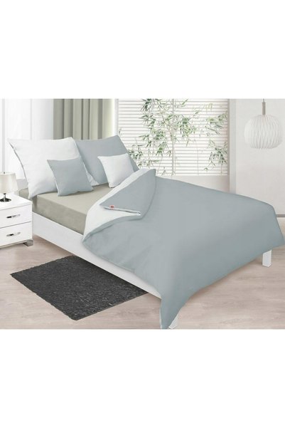 Matex Lenjerie de pat din satin 160x200 cu două fețe, nuanțe de frasin