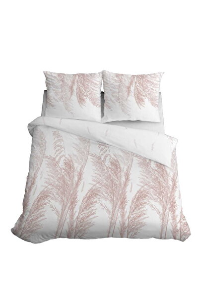 Detexpol Lenjerie de pat din satin 160x200 cu model frunze și iarbă Bazie, di...
