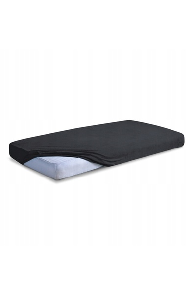 Matex Cearșaf de pat din jerseu cu elastic 180/190x190/200 PREMIUM Negru