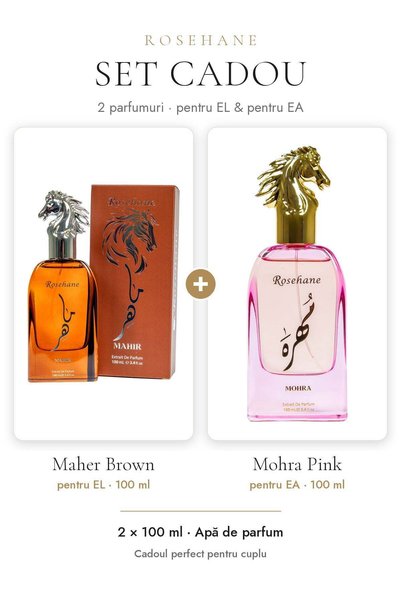 rosehane Set cadou Rose Hane Maher Brown & Mohra Pink – Pentru El & Ea, 2 × 1...