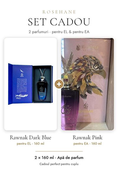 rosehane Set cadou Rose Hane Rawnak Dark Blue & Rawnak Pink – Pentru El & Ea,...