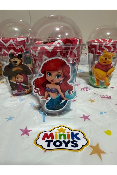 Deniz kızı ariel plastik bardaklı 2 Li boyama seti