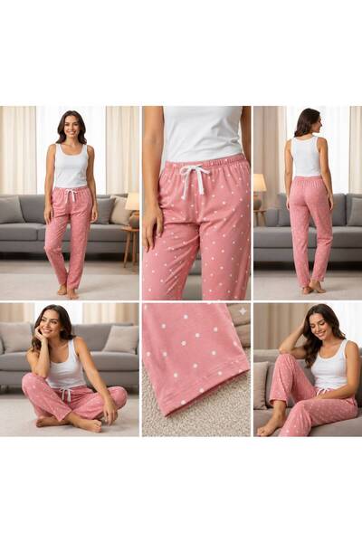 FOR MYSELF Pantaloni de pijama confortabili, elastici, de iarnă, din micro pi...