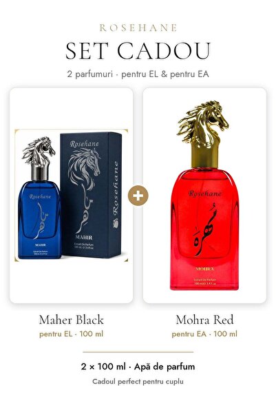 rosehane Set cadou Rose Hane Maher Black & Mohra Red – Pentru El & Ea, 2 × 10...