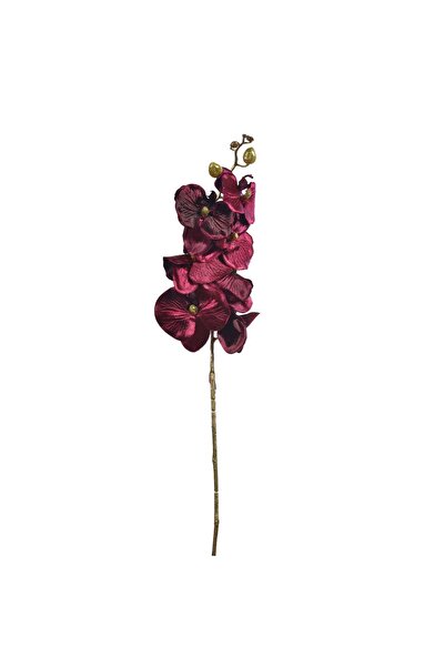 DD SHOP Floare de Craciun Orhidee Bordo cu Tulpina Lunga & Glitter Auriu 66cm