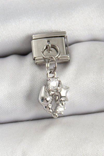 Toptan Bulurum 316L Steel Dangle Zircon Stone Seashell and Star Model Silver ...