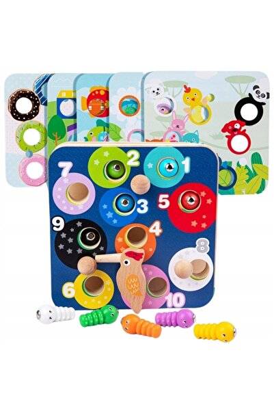 LeanToys Joc de îndemânare 2 în 1 din lemn: Prinde insectele