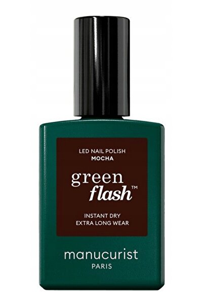 MANUCURIST Ojă cu LED cu sclipiri verzi Mocha 15ml