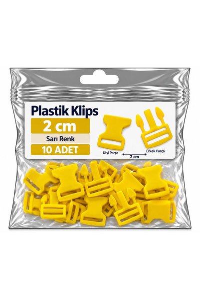Mg Aksesuar Paracord Accessory Paracord Bracelet Plastic Clip 2 cm Yellow *10 Pcs