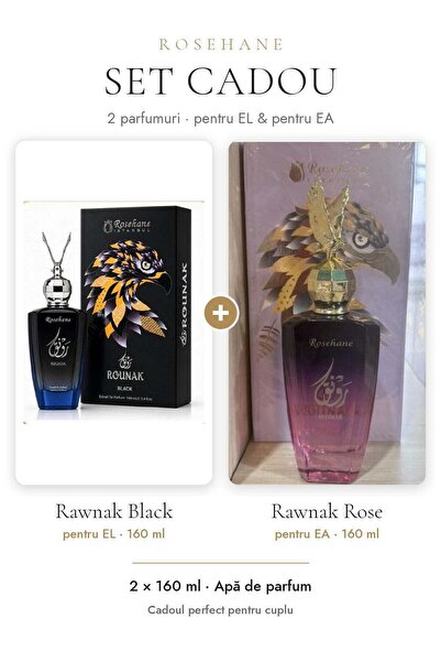 rosehane Set cadou Rose Hane Rawnak Black & Rawnak Rose – Pentru El & Ea, 2 ×...