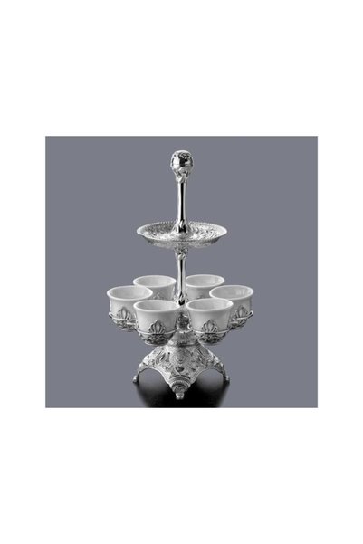 FAIR HOME Turkish Coffee Cup Set with Hanger Metal Silver – Mirra Model