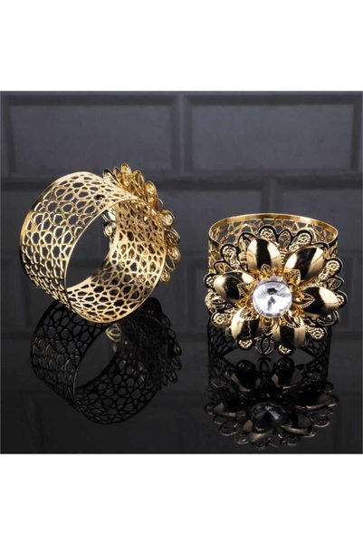 FAIR HOME Napkin Ring Metal Set of 2 Gold – Batu Model
