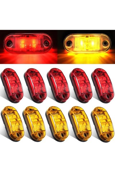 TERRIFI 10 قطع من مصابيح LED جانبية للشاحنات والقوارب بحجم 2.5 بوصة، إضاءة بي...
