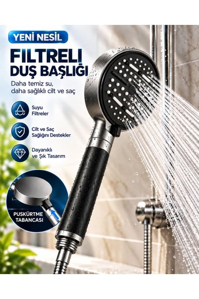 Ethab Ticaret Glb-Stl41414 6-Mode Filtered Shower Head Large Panel Water-Savi...