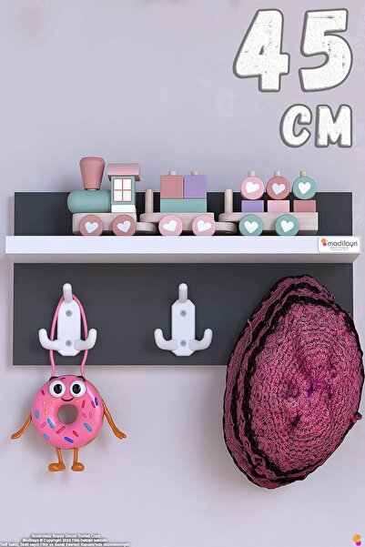Modilayn KEDİ 9 شماعات تعليق لغرفة الشباب مع 3 خطافات (41.4×19 سم) - تصميم أن...