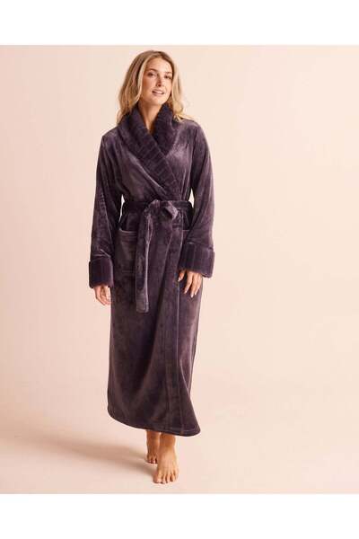La Vie en Rose Long Faux Fur and Soft Plush Robe
