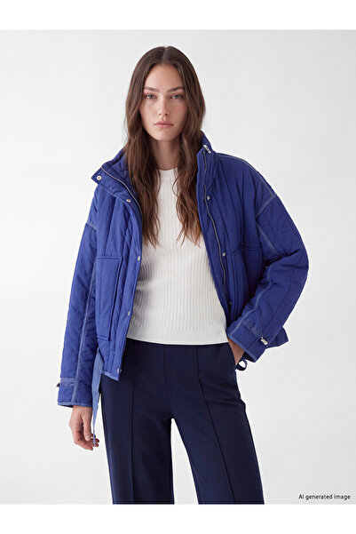 LC Waikiki معطف نسائي منفوخ ذو ياقة عالية ومقاس كبير من LCW Modest
