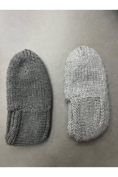 MESKSTORE 2 ÇİFT El Örgüsü Yumuşak Sıcak Tutan Patik 37-38