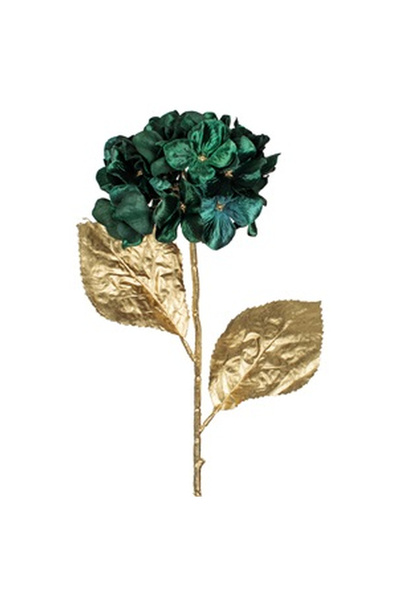 OEM Floare Artificiala de Craciun Hortensie Verde cu Tulpina Lunga & Frunze A...