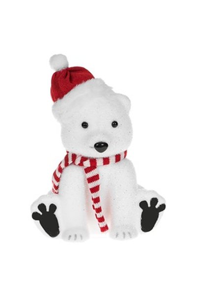 OEM Figurina Decorativa de Craciun Ursulet din Spuma cu Caciula Rosie & Fular...