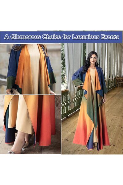 Generic Open Abaya Long Sleeve Modest Cover Up | Elegant Muslim Attire for Casual & Formal Wear
