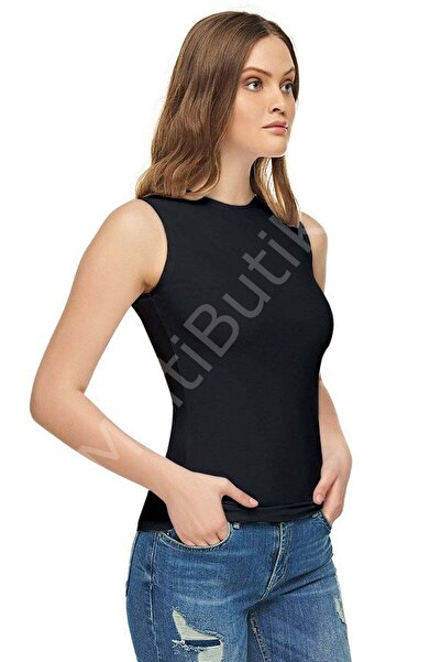 Tutku Elit 100% Cotton Zero Sleeve Bodysuit – Black-M