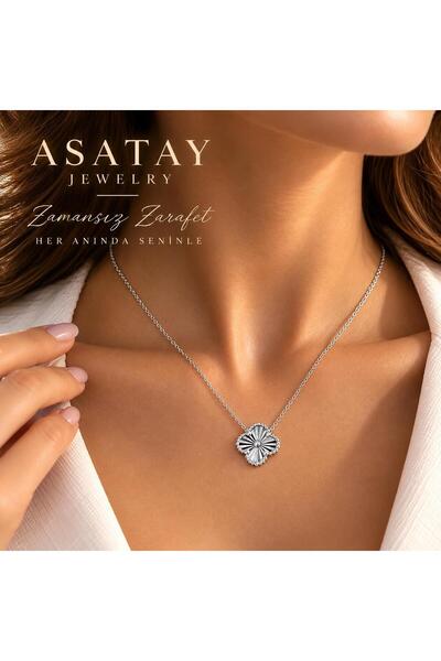 ASATAY 925 Ayar Gümüş Şans Yoncası Dört Yapraklı Yonca Kolye Ayarlanabilir Boyut Özelliği Sertifikalı Premium Kadife Hediye Kutusu El Yazılı Özel Not Ayrıcalığı