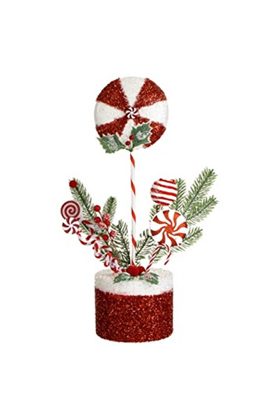 OEM Decoratiune de Craciun Acadele Candy Ramuri Pompon Pomusoare Ø15,5x53cm