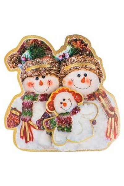 OEM 3D Christmas Decorative Sticker Snowman Family 15x15cm