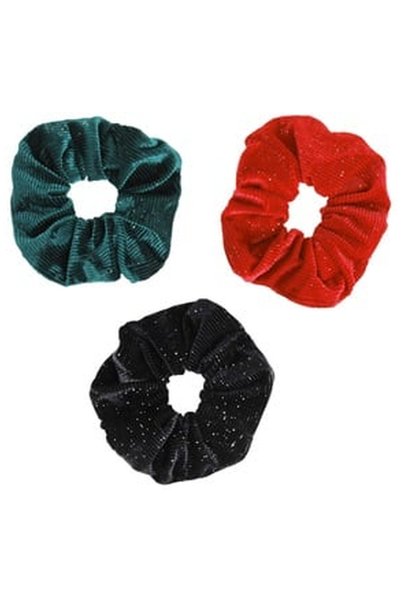 OEM Set Elastice Textile de Par Colorate cu Stras - 3buc
