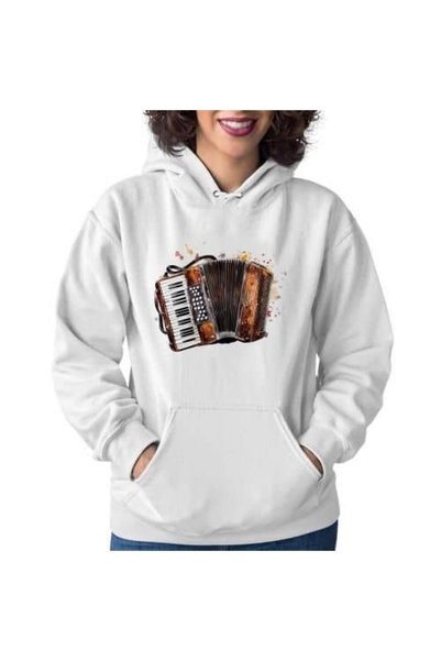 bellanova Unisex White Streetwear Oversize Hooded Casual Cotton Sweatshirt wi...