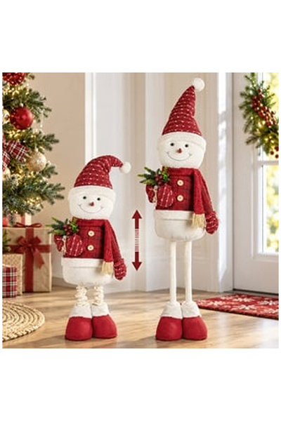 OEM Figurina Decorativa de Craciun Ren cu Picioare Telescopice si Costum Rosu...