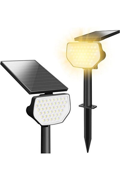 LEPRO Set 2 lămpi solare PR510005, 43 LED, 3000K, IP65, 2 moduri, montaj în s...