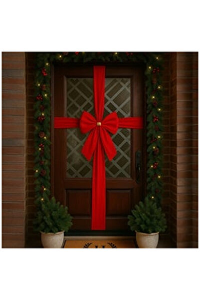 OEM Set Ornamente pentru Usa Fundita Catifelata Rosie & Panglici