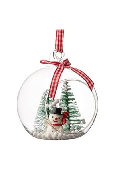 OEM Ornament Brad de Craciun Glob de Sticla Transparent Om de Zapada 8cm