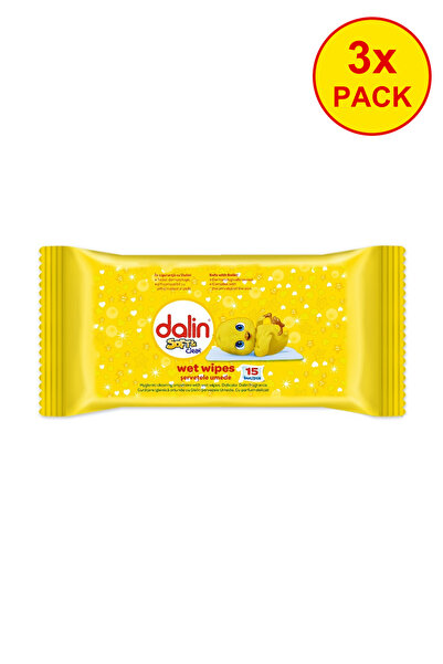 Dalin Pachet 3x șervețele umede Soft&Clean, 15 bucăți