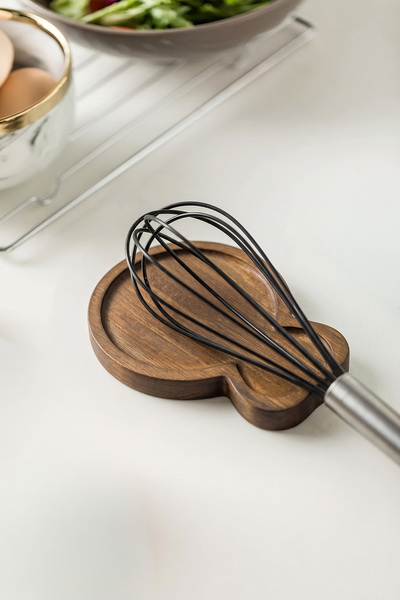 KHAKMA Wooden Spoon Holder and Ladle Stand – Kitchen Countertop Spoon Rest Stand 17 X 12.5 cm