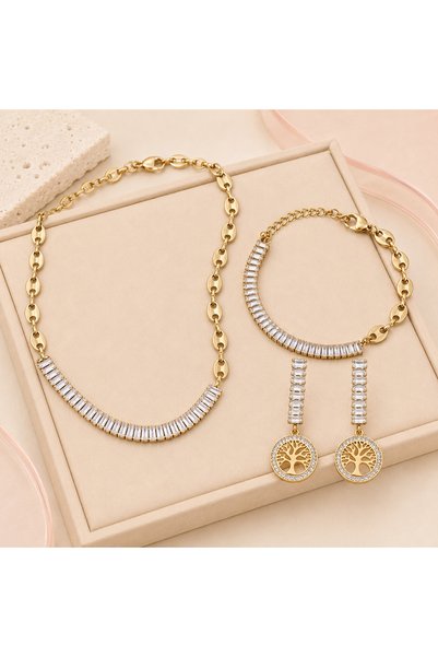 BLOOMY Crystal Chain Elegance Jewelry Set