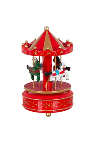 OEM Red Christmas Musical Carousel 18cm