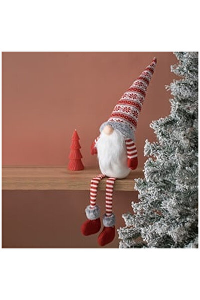 OEM Christmas Gnome Sitting Figurine with Faux Fur Zaccard Hat 80cm