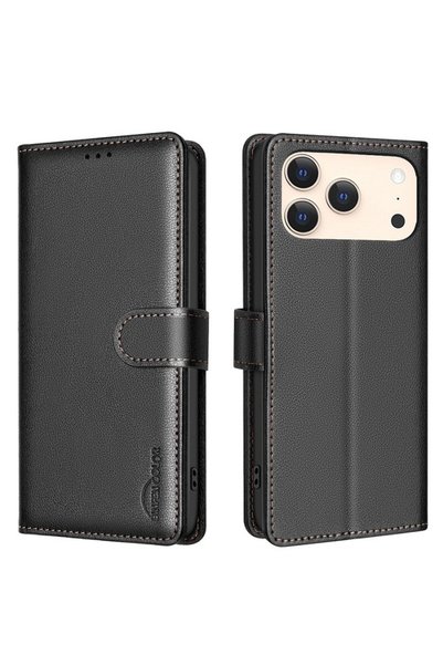 BINFEN COLOR BF32 Θήκη Πορτοφόλι με Βάση Στήριξης για iPhone 17 Pro Max - Μαύρο