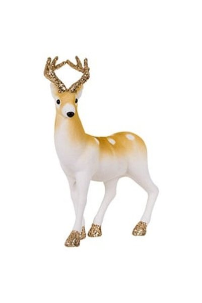 OEM Christmas Decorative Figurine Velvet Reindeer with Beige Glitter 38cm