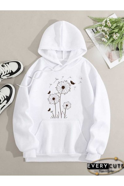 bellanova Unisex White Hooded Oversize Sweatshirt Comfortable Fit Cotton with...