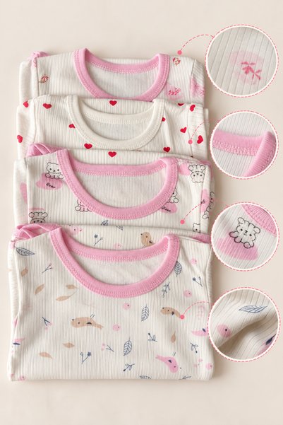 Bulut Anne ve Çocuk Mix Package Advantageous Long Sleeve Snap Fastener Bodysu...