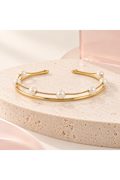 BLOOMY Pearl Orbit Cuff Bracelet