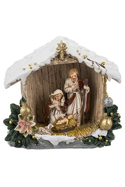 OEM Christmas Nativity Scene Holy Family with LED 16x6x15cm